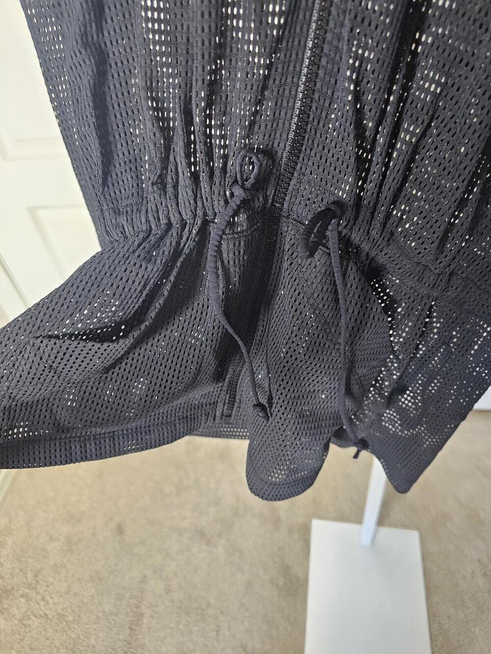 bebe Black Mesh Hoodie Jacket with Drawstring Waist XS - Picture 4 of 5